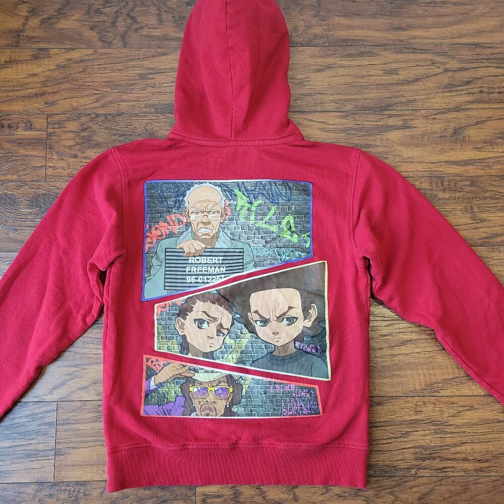 [adult swim] THE BOONDOCKS Street Art Character Red Pullover Hoodie sz YL 14/16
